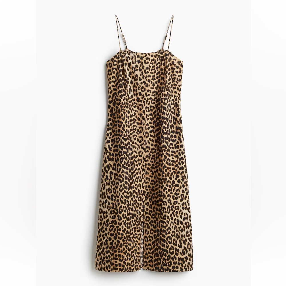 H&M Brown and Black Slip Midi Dress